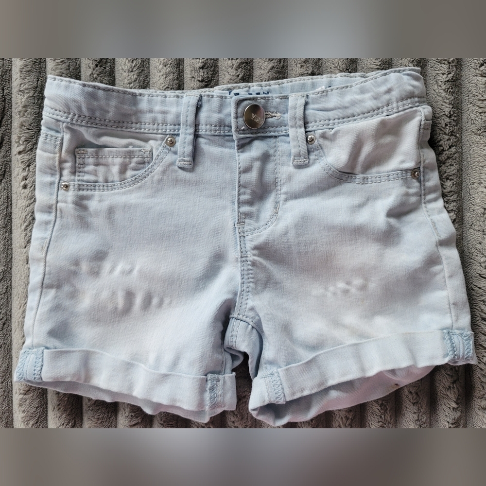 YMI Light Wash Denim Cuffed Shorts Girls Size 4